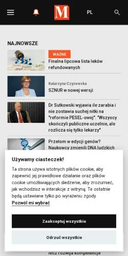 Forhåndsvisning af MedExpress.pl, medie fra Polen til sponsorerede artikler