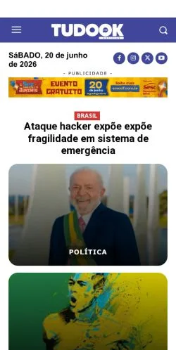 Anteprima del sito Tudo ok Notícias, media di Brasile per articoli sponsorizzati