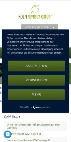 Anteprima del sito Köln Spielt Golf, media di Germania per articoli sponsorizzati