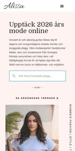 Anteprima del sito Alissa Mode, media di Svezia per articoli sponsorizzati