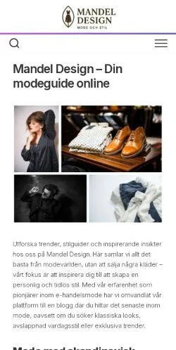 Sponsorlu makaleler için İsveç medyası Mandel design sitesinin önizlemesi