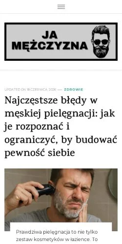 Anteprima del sito Ja Mężczyzna, media di Polonia per articoli sponsorizzati
