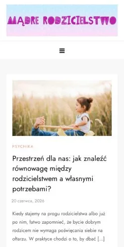 Podgląd witryny Mądre Rodzicielstwo, medium z kraju Polska do artykułów sponsorowanych