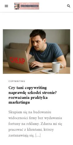 Anteprima del sito Marketing Firma, media di Polonia per articoli sponsorizzati