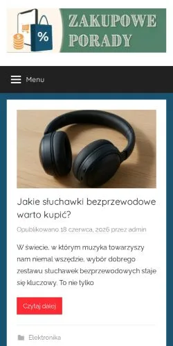 Anteprima del sito Zakupowe Porady, media di Polonia per articoli sponsorizzati