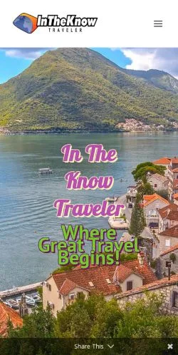 Anteprima del sito In The Know Traveler, media di Stati Uniti per articoli sponsorizzati