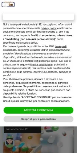 Anteprima del sito Torrinomedica, media di Italia per articoli sponsorizzati