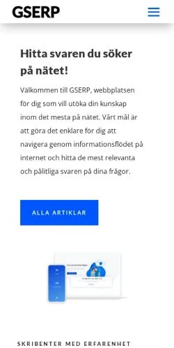 스폰서 기사용 스웨덴 매체 GSERP 사이트 미리보기