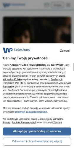 Aperçu du site WP Teleshow, média de Pologne pour articles sponsorisés