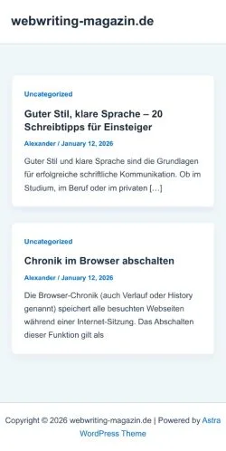 Anteprima del sito webwriting-magazin.de, media di Germania per articoli sponsorizzati
