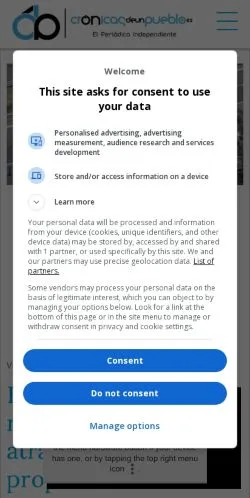 スポンサード記事向けのスペインメディア、Crónicas de un Puebloのサイトプレビュー