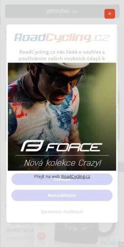 Anteprima del sito RoadCycling, media di Cechia per articoli sponsorizzati