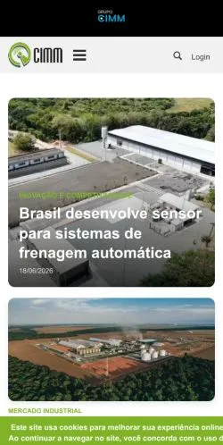 Förhandsvisning av webbplatsen CIMM, medium i Brasilien för sponsrade artiklar