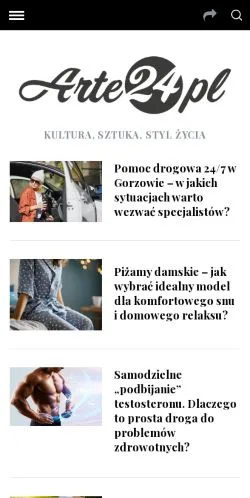 Anteprima del sito Arte24, media di Polonia per articoli sponsorizzati
