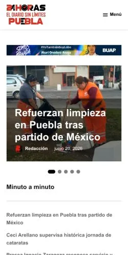 Anteprima del sito 24 Horas Puebla, media di Spagna per articoli sponsorizzati