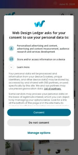 Anteprima del sito Web Design Ledger, media di Stati Uniti per articoli sponsorizzati