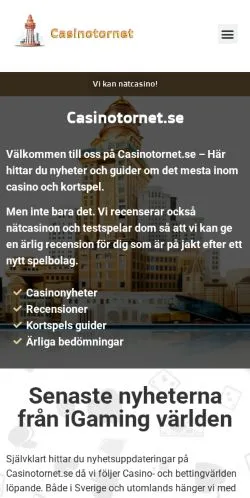 Podgląd witryny Casinotornet, medium z kraju Szwecja do artykułów sponsorowanych