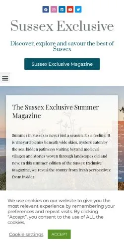Podgląd witryny Sussex Exclusive, medium z kraju Wielka Brytania do artykułów sponsorowanych