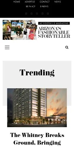 Anteprima del sito Arizona Foothills Magazine, media di Stati Uniti per articoli sponsorizzati