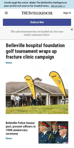 Vorschau der Website Belleville Intelligencer, Medium aus Kanada für gesponserte Artikel