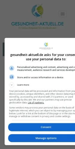 Anteprima del sito Gesundheit Aktuell, media di Germania per articoli sponsorizzati