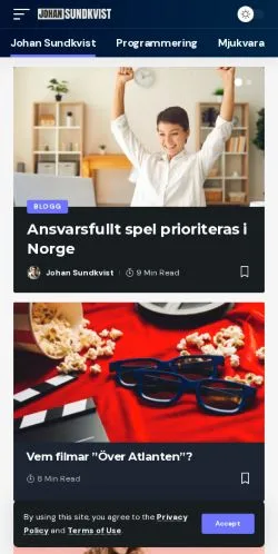 스폰서 기사용 스웨덴 매체 Johan Sundkvist 사이트 미리보기