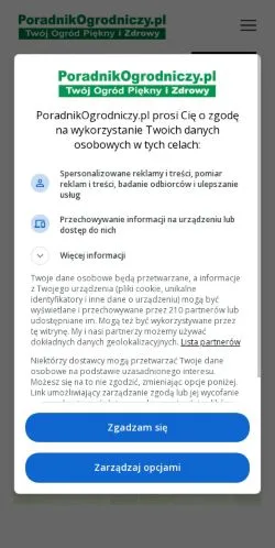 스폰서 기사용 폴란드 매체 Poradnik Ogrodniczy 사이트 미리보기