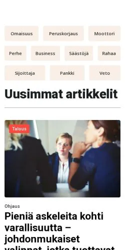 Anteprima del sito rahankulutus.fi, media di Finlandia per articoli sponsorizzati