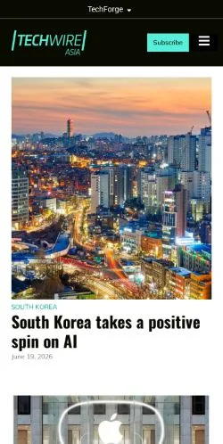 Förhandsvisning av webbplatsen TechWire Asia, medium i USA för sponsrade artiklar
