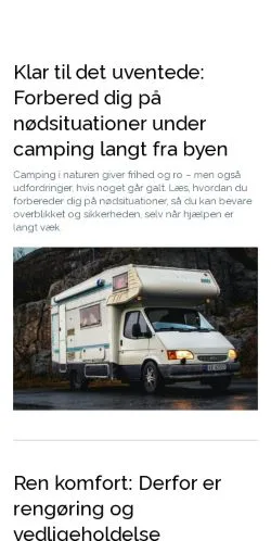 Anteprima del sito campinginspiration.dk, media di Danimarca per articoli sponsorizzati