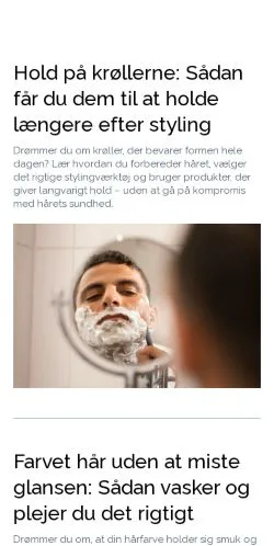 Vorschau der Website omhaar.dk, Medium aus Dänemark für gesponserte Artikel