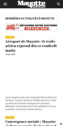 Vorschau der Website Mayotte Hebdo, Medium aus Frankreich für gesponserte Artikel