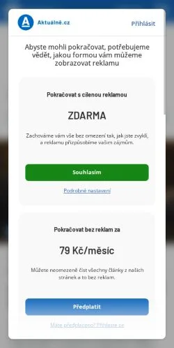 Podgląd witryny Magazín Aktuálně, medium z kraju Czechy do artykułów sponsorowanych