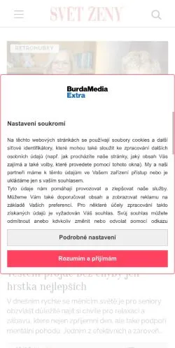 Anteprima del sito SvětŽeny, media di Cechia per articoli sponsorizzati