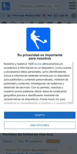Anteprima del sito Fútbol En Vivo Estados Unidos, media di Stati Uniti per articoli sponsorizzati