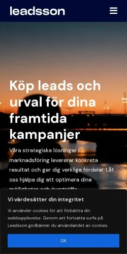Forhåndsvisning av nettstedet Leadsson, medium fra Sverige for sponsede artikler