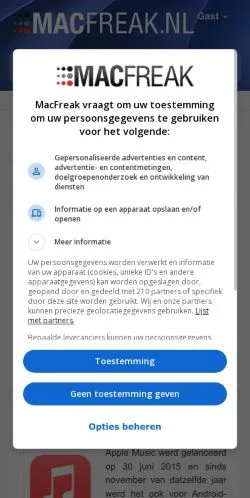 Forhåndsvisning af MacFreak, medie fra Nederlandene til sponsorerede artikler