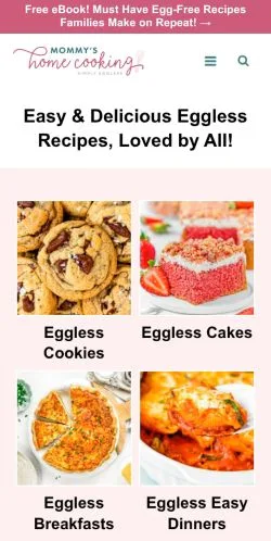 スポンサード記事向けのアメリカ合衆国メディア、Mommy's Home Cookingのサイトプレビュー