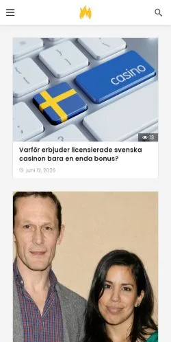 Voorbeeld van de site Trendar, medium uit Zweden voor gesponsorde artikelen