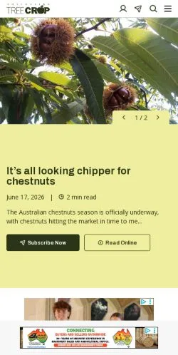 Aperçu du site Australian Tree Crop, média de Australie pour articles sponsorisés