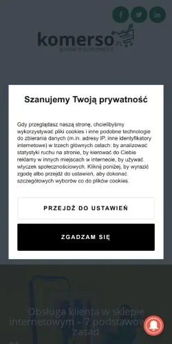 Podgląd witryny Komerso, medium z kraju Polska do artykułów sponsorowanych