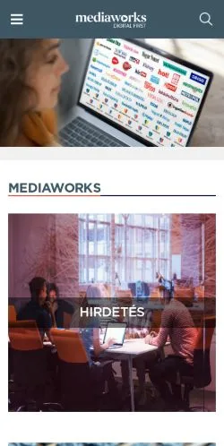 Anteprima del sito Mediaworks, media di Ungheria per articoli sponsorizzati