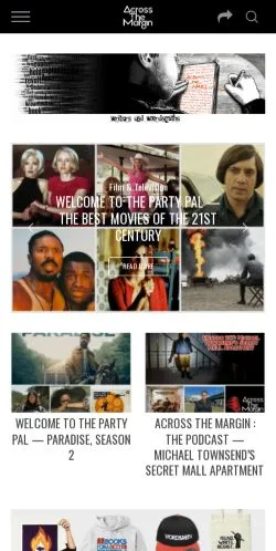 Anteprima del sito Across the Margin, media di Stati Uniti per articoli sponsorizzati