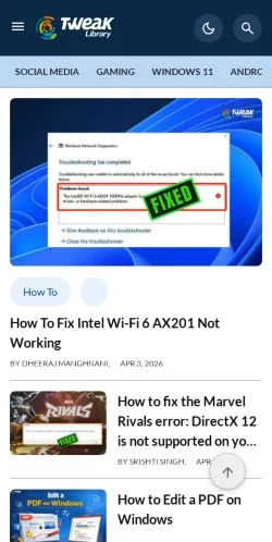 Forhåndsvisning av nettstedet Tweak Library, medium fra USA for sponsede artikler