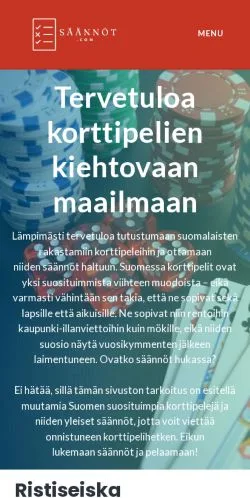Podgląd witryny Säännöt, medium z kraju Finlandia do artykułów sponsorowanych