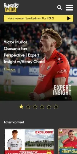 スポンサード記事向けのイギリスメディア、The Redmen TVのサイトプレビュー