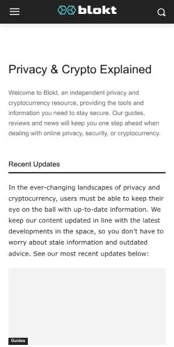 Preview of the Blokt website, a media outlet in United States for sponsored articles