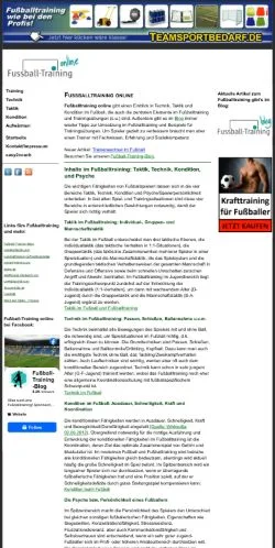 Podgląd witryny fussball-training, medium z kraju Niemcy do artykułów sponsorowanych