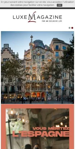 Anteprima del sito Luxe Magazine, media di Francia per articoli sponsorizzati