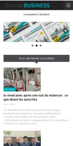 Anteprima del sito Rennes Business Mag, media di Francia per articoli sponsorizzati